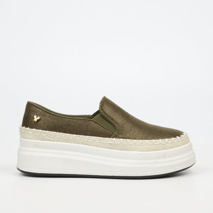 Butterfly Feet Senhora 29 olive platform sneaker for women