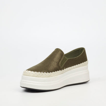 Women's everyday olive platform sneaker by Butterfly Feet