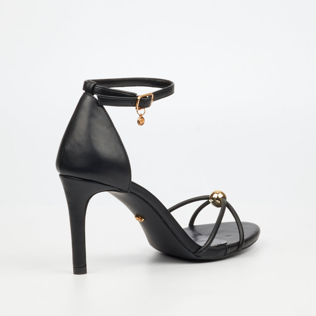 Miss Black Nelly 4 black high heel sandals with ankle strap